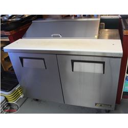 LOCATION #1. TRUE 4' STAINLESS STEEL 2 DOOR PREP STATION