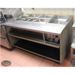 LOCATION #1. HALBAR STAINLESS STEEL STEAM TABLE W/ INSERTS
