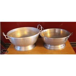 LOCATION #1. LOT OF 2 ALUMINUM COLANDERS