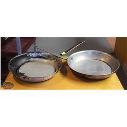 LOCATION #1. LOT OF 2 ALUMINUM 14" FRYING PANS