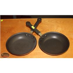LOCATION #1. LOT OF 2 VOLLRATH ALUMINUM 8" COATED FRYING PANS