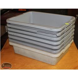 LOCATION #1. LOT OF 6 RUBBERMAID COMMERCIAL BUS BINS