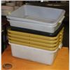Image 1 : LOCATION #1. STACK OF 7 ASSORTED BUS BINS