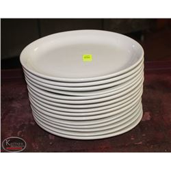 LOCATION #1. LOT OF 15 - 9.75" OVAL PORCELAIN SERVING PLATES