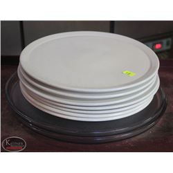 LOCATION #1. LOT OF 9 ASSORTED PIZZA SERVING PLATES