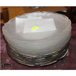 LOCATION #1. LOT OF 16 GLASS LEAF STYLE 9.25" SERVING PLATES
