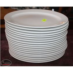 LOCATION #1. LOT OF 18 CAMEO PORCELAIN 12" OVAL SERVING PLATES