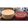Image 1 : LOCATION #1. LOT OF 23 DUDSON 12.75" DINNER PLATES INCL 7 RED