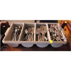 LOCATION #1. CUTLERY TRAY FULL OF ASSORTED DINNER FORKS & TEA
