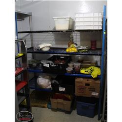 LOCATION #1. 4 TIER BLUE METAL STORAGE RACK 59"X21"X74"