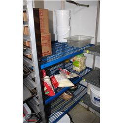 LOCATION #1. 3 TIER BLUE METAL STORAGE RACK 36"X24"X74"