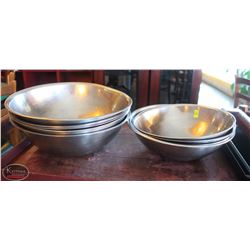 LOCATION #1. LOT OF 8 ASSORTED SIZE S/S MIXING BOWLS