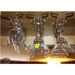 LOCATION #1. LOT OF 6 MARGERITA GLASSES W/ 8 BRANDY GLASSES