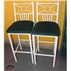Image 1 : LOCATION #1. LOT OF 2 LIGHT METAL & FABRIC BAR CHAIRS