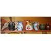 Image 1 : LOCATION #1. LOF OF 6 ASSORTED HAND PAINTED URNS, POTS, & TEA