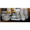 Image 1 : LOCATION #1. LARGE ASSORTED SAUCERS, SIDE PLATES, DINNER PLATES