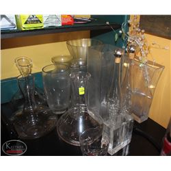 LOCATION #1. LARGE LOT OF ASSORTED FLOWER VASES &