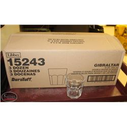 LOCATION #1. CASE OF 36 LIBBEY GIBRALTAR 12OZ  DOUBLE ROCKS