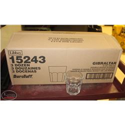LOCATION #1. CASE OF 36 LIBBEY GIBRALTAR 12OZ DOUBLE ROCKS