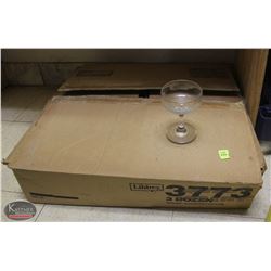 LOCATION #1. CASE OF 36 ASSORTED CHAMPAGNE COUPES