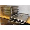 Image 1 : LOCATION #1. LOT OF 7 FULL SIZE STAINLESS STEEL INSERTS W/ LIDS