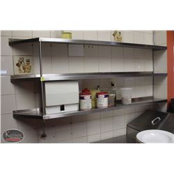 LOCATION #1. 3 TIER WALL MOUNT SHELF 60"X8" W/ 10" SHELF