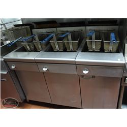 LOCATION #2. LOT OF 3 QUEST DUAL BASKET DEEP FRYERS W/