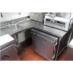 LOCATION #2. L-SHAPED CORNER WORKTABLE W/ DROP-IN SINK &