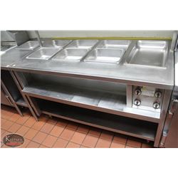 LOCATION #2. QUEST STAINLESS STEEL STEAM TABLE /W INSERTS