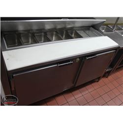 LOCATION #2. 5' BEVERAGE AIR S/S PREP STATION W/ INSERTS