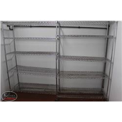 LOCATION #2. LARGE CHROME WIRE RACK ON CASTORS