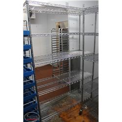 LOCATION #2. 5 TIER CHROME WIRE RACK ON CASTORS