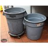 Image 1 : LOCATION #2. LOT OF 2 RUBBERMAID BRUTE 20 GALLON TRASH CANS