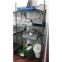 LOCATION #2. 3 TIER GREEN WIRE RACK  36"X24"X75"