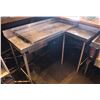 Image 1 : LOCATION #2. STAINLESS STEEL BACK BAR CORNER DRAIN TABLE
