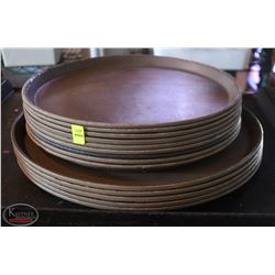 LOCATION #2. LOT OF 14 ROUND SERVING TRAYS