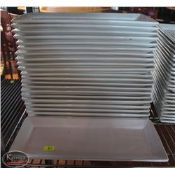 LOCATION #2. LOT OF 22 RECTANGULAR SERVING PLATTERS 14"X6.5"