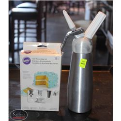 LOCATION #2. MOSA 0.5L CREAM WHIPPER W/ CAKE DECORATING TIP SET