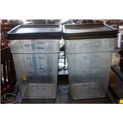 LOCATION #2. LOT OF 2 CAMBRO 22 QUART DRY INGREDIENT BINS W/ 6