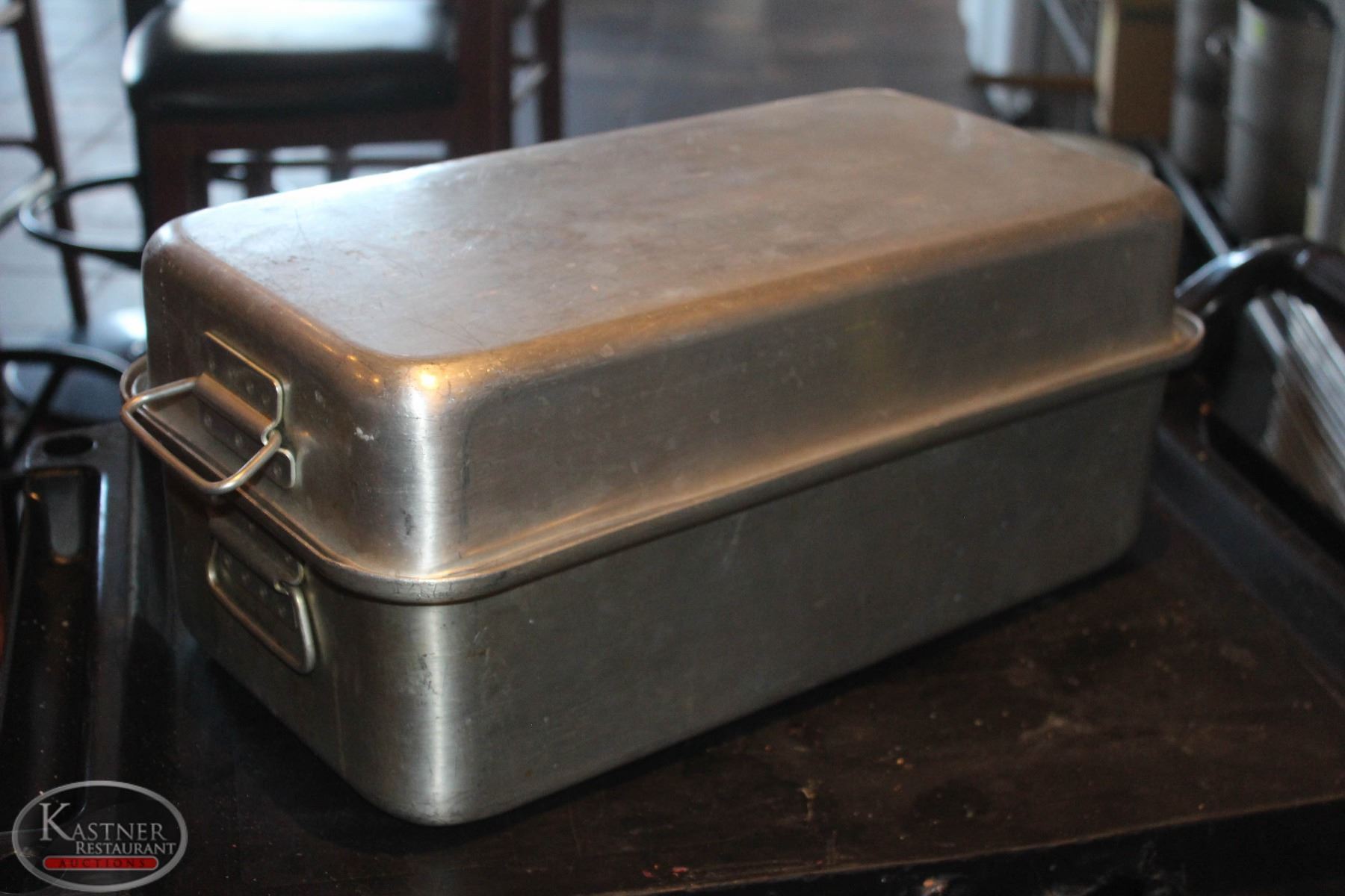 LOCATION 2. VOLLRATH WEAREVER ALUMINUM ROASTING PAN W/ LID