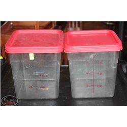 LOCATION #2. LOT OF 2 CAMBRO 8 QUART DRY INGREDIENT BINS W/
