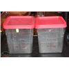 Image 1 : LOCATION #2. LOT OF 2 CAMBRO 8 QUART DRY INGREDIENT BINS W/