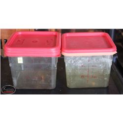 LOCATION #2. LOT OF 2 CAMBRO 6 QUART DRY INGREDIENT BINS W/