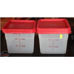 LOCATION #2. LOT OF 2 CAMBRO 6 QUART DRY INGREDIENT BINS W/