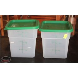 LOCATION #2. LOT OF 2 CAMBRO 4 QUART DRY INGREDIENT BINS W/