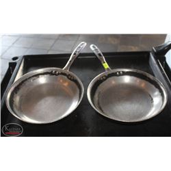 LOCATION #2. LOT OF 2 ALUMINUM 10.5" FRYING PANS