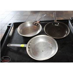 LOCATION #2. LOT OF 3 ALUMINUM 8.5" FRYING PANS