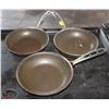 Image 1 : LOCATION #2. LOT OF 3 COATED ALUMINUM 8.5" FRYING PANS