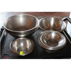 LOCATION #2. LOT OF 16 ASSORTED SIZE STAINLESS STEEL MIXING