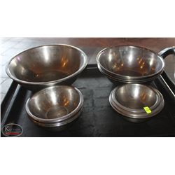LOCATION #2. LOT OF 17 ASSORTED SIZE STAINLESS STEEL MIXING